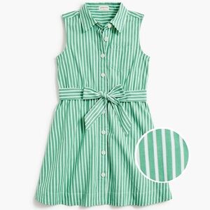 Crewcuts Green and White Striped Shirt Dress